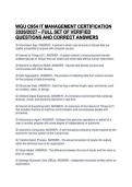 WGU C954 IT MANAGEMENT CERTIFICATION&NewLine;2026&sol;2027 &ndash; FULL SET OF VERIFIED&NewLine;QUESTIONS AND CORRECT ANSWERS