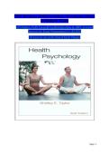 Health Psychology&comma; 6th Canadian Edition by Shelley E&period; Taylor &colon; Complete Test Bank&semi; Chapters 1&ndash;15 &vert; Verified Exam Questions&comma; Answer Key & Comprehensive Study Guide