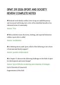 SPMT 319 2026 SPORT AND SOCIETY&NewLine;REVIEW COMPLETE NOTES