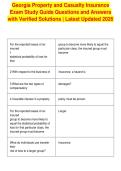 Georgia Property and Casualty Insurance&NewLine;Exam Study Guide Questions and Answers&NewLine;with Verified Solutions &vert; Latest Updated 2026