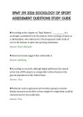 SPMT 319 2026 SOCIOLOGY OF SPORT&NewLine;ASSESSMENT QUESTIONS STUDY GUIDE
