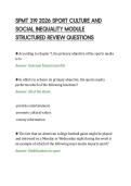 SPMT 319 2026 SPORT CULTURE AND&NewLine;SOCIAL INEQUALITY MODULE&NewLine;STRUCTURED REVIEW QUESTIONS