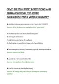 SPMT 319 2026 SPORT INSTITUTIONS AND&NewLine;ORGANIZATIONAL STRUCTURE&NewLine;ASSESSMENT PAPER VERIFIED SUMMARY
