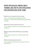 SPORT PSYCHOLOGY MENTAL SKILLS&NewLine;TRAINING AND STEP BY STEP APPLICATION&NewLine;EXPLANATIONS 2026 STUDY GUIDE