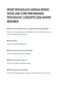 SPORT PSYCHOLOGY MODULE REVIEW&NewLine;NOTES AND CORE PERFORMANCE&NewLine;PSYCHOLOGY CONCEPTS 2026 MASTER&NewLine;RESOURCE