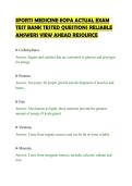 SPORTS MEDICINE EOPA ACTUAL EXAM&NewLine;TEST BANK TESTED QUESTIONS RELIABLE&NewLine;ANSWERS VIEW AHEAD RESOURCE
