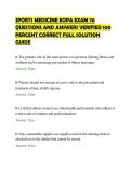 SPORTS MEDICINE EOPA EXAM 70&NewLine;QUESTIONS AND ANSWERS VERIFIED 100&NewLine;PERCENT CORRECT FULL SOLUTION&NewLine;GUIDE