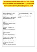 California Property and Casualty Insurance&NewLine;Practice Exam Questions and Answers with&NewLine;Verified Solutions &vert; Latest Updated 2026