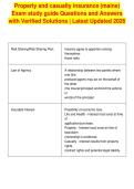 Property and casualty insurance &lpar;maine&rpar;&NewLine;Exam study guide Questions and Answers&NewLine;with Verified Solutions &vert; Latest Updated 2026