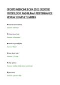 SPORTS MEDICINE EOPA 2026 EXERCISE&NewLine;PHYSIOLOGY AND HUMAN PERFORMANCE&NewLine;REVIEW COMPLETE NOTES