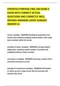 STATISTICS PORTAGE CNSL 503 EXAM 3 &NewLine;EXAM WITH CORRECT ACTUAL &NewLine;QUESTIONS AND CORRECTLY WELL &NewLine;DEFINED ANSWERS LATEST ALREADY &NewLine;GRADED A&plus; 