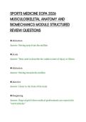 SPORTS MEDICINE EOPA 2026&NewLine;MUSCULOSKELETAL ANATOMY AND&NewLine;BIOMECHANICS MODULE STRUCTURED&NewLine;REVIEW QUESTIONS