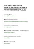 SPORTS MEDICINE EOPA 2026&NewLine;REHABILITATION AND RETURN TO PLAY&NewLine;PROTOCOLS PROFESSIONAL GUIDE