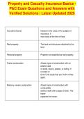 Property and Casualty Insurance Basics -&NewLine;P&C Exam Questions and Answers with&NewLine;Verified Solutions &vert; Latest Updated 2026