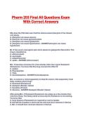 Pharm 203 Final All Questions Exam With Correct Answers