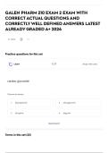 GALEN PHARM 210 EXAM 2 EXAM WITH CORRECT ACTUAL QUESTIONS AND CORRECTLY WELL DEFINED ANSWERS LATEST ALREADY GRADED A&plus; 2026