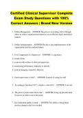 Certified Clinical Supervisor Complete &NewLine;Exam Study Questions with 100&percnt; &NewLine;Correct Answers &vert; Brand New Version 