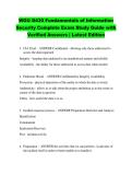 WGU D430 Fundamentals of Information &NewLine;Security Complete Exam Study Guide with &NewLine;Verified Answers &vert; Latest Edition 