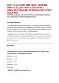 AHIP FINAL EXAM 2027 &vert; 200&plus; VERIFIED PRACTICE QUESTIONS & ANSWERS &vert; MEDICARE TRAINING CERTIFICATION STUDY GUIDE PDF