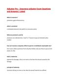 Adjuster Pro - Insurance adjuster Exam Questions and Answers&vert; Latest Update