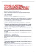 NURSING 317&colon; MATERNAL ADAPTATION DURING PREGNANCY &lpar;NCLEX QUESTIONS AND REVIEW&rpar;