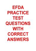 EFDA PRACTICE TEST QUESTIONS WITH CORRECT ANSWERS