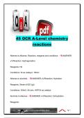 OCR A-Level Chemistry Reactions &lpar;45 Questions&rpar; &vert; OCR A Chemistry &vert; Organic Reaction Pathways&comma; Reagents & Conditions &vert; OCR A-Level Chemistry
