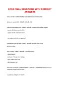 EFDA FINAL QUESTIONS WITH CORRECT ANSWERS