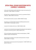 EFDA FINAL EXAM QUESTIONS WITH CORRECT ANSWERS