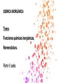 Funciones Qu&iacute;micas Inorg&aacute;nicas
