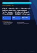 NSG 552 Psychopharmacology Exam 2 Actual 2026&sol;2027 &ndash; 100&percnt; Verified &vert; Detailed Rationales &ndash; Pass Guaranteed &ndash; A&plus; Graded 
