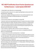 MLT ASCP Certification Exam Practice Questions and Verified Answers - Latest Update 2026&sol;2027