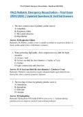 PALS Pediatric Emergency Resuscitation &ndash; Final Exam  &lpar;2025&sol;2026&rpar; &vert; Updated Questions & Verified Answers