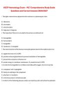 ASCP Hematology Exam &ndash; MLT Comprehensive Study Guide Questions and Correct Answers 2026&sol;2027 