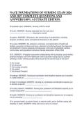 NACE FOUNDATIONS OF NURSING EXAM 2026&NewLine;AND 2027 COMPLETE QUESTIONS AND&NewLine;ANSWERS 100&percnt; ACCURATE EDITION&period;