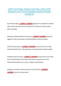 GRE Psychology Subject Test Prep Latest 2026 &NewLine;Questions and Correct Detailed Answers Already &NewLine;Graded A&plus; 