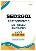 SED2601 Assignment 3 &vert;&vert;&lpar;Answers and Guidelines&rpar;&vert; Due Date 23 July 2026