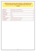 WGU D440 Pregnancy and Lactation Nutrition - 150 Questions and&NewLine;Answers Already Graded A&plus; Premium Exam Tested And&NewLine;Verified