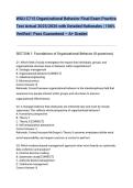 WGU C715 Organizational Behavior Final Exam Practice Test Actual 2025&sol;2026 with Detailed Rationales &vert; 100&percnt; Verified &vert; Pass Guaranteed &ndash; A&plus; Graded