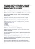 SDI SCUBA CERTIFICATION EXAM 2026&sol;2027 &ndash;&NewLine;COMPREHENSIVE STUDY GUIDE WITH 100&percnt;&NewLine;CORRECT VERIFIED ANSWERS&period; 