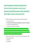 Utah Category 4 Seed Treatment Pest &NewLine;Control Exam Questions and Correct &NewLine;Answers &lpar;Verified Answers&rpar; Plus Rationale &NewLine;2027 Q&A&vert; Instant Download Pdf
