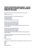 TRAFFIC SUPERVISOR EXAM QUESTIONS AND&NewLine;CORRECT ANSWERS 2026&sol;2027 &ndash; FULLY VERIFIED&NewLine;EDITION&period; 