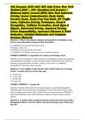 Fall Semester 2026&ndash;2027 NSC Safe Driver New York Updated 2026 &vert; 190&plus; Questions and Answers &vert; National Safety Council &lpar;NSC&rpar; New York Defensive Driving Course Comprehensive Study Guide&comma; Practice Exam&comma; Exam Prep Test Bank&comma; NY Traffic Laws&comma; Defensive Driving 