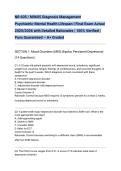 NR 605 &sol; NR605 Diagnosis Management Psychiatric-Mental Health Lifespan I Final Exam Actual 2025&sol;2026 with Detailed Rationales &vert; 100&percnt; Verified &vert; Pass Guaranteed &ndash; A&plus; Graded