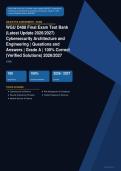 WGU D488 Cybersecurity Architecture & Engineering Final Exam Actual 2026&sol;2027 &ndash; Complete Exam-Style Questions &vert; 100&percnt; Verified &ndash; Pass Guaranteed &ndash; A&plus; Graded