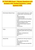 UF PUR 3000 Exam 1 Review Questions and&NewLine;Answers with Verified Solutions &vert; Latest&NewLine;Updated 2026