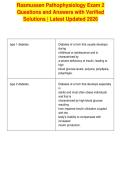 Rasmussen Pathophysiology Exam 2&NewLine;Questions and Answers with Verified&NewLine;Solutions &vert; Latest Updated 2026
