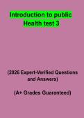 Introduction to Public Health Test 3 Study Guide PDF &vert; Practice Questions & Complete Revision Notes