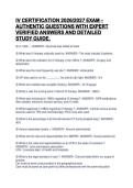 IV CERTIFICATION 2026&sol;2027 EXAM &ndash;&NewLine;AUTHENTIC QUESTIONS WITH EXPERT&NewLine;VERIFIED ANSWERS AND DETAILED&NewLine;STUDY GUIDE&period; 