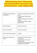 Pathophysiology Exam 3 Rasmussen&NewLine;University Questions and Answers with&NewLine;Verified Solutions &vert; Latest Updated 2026